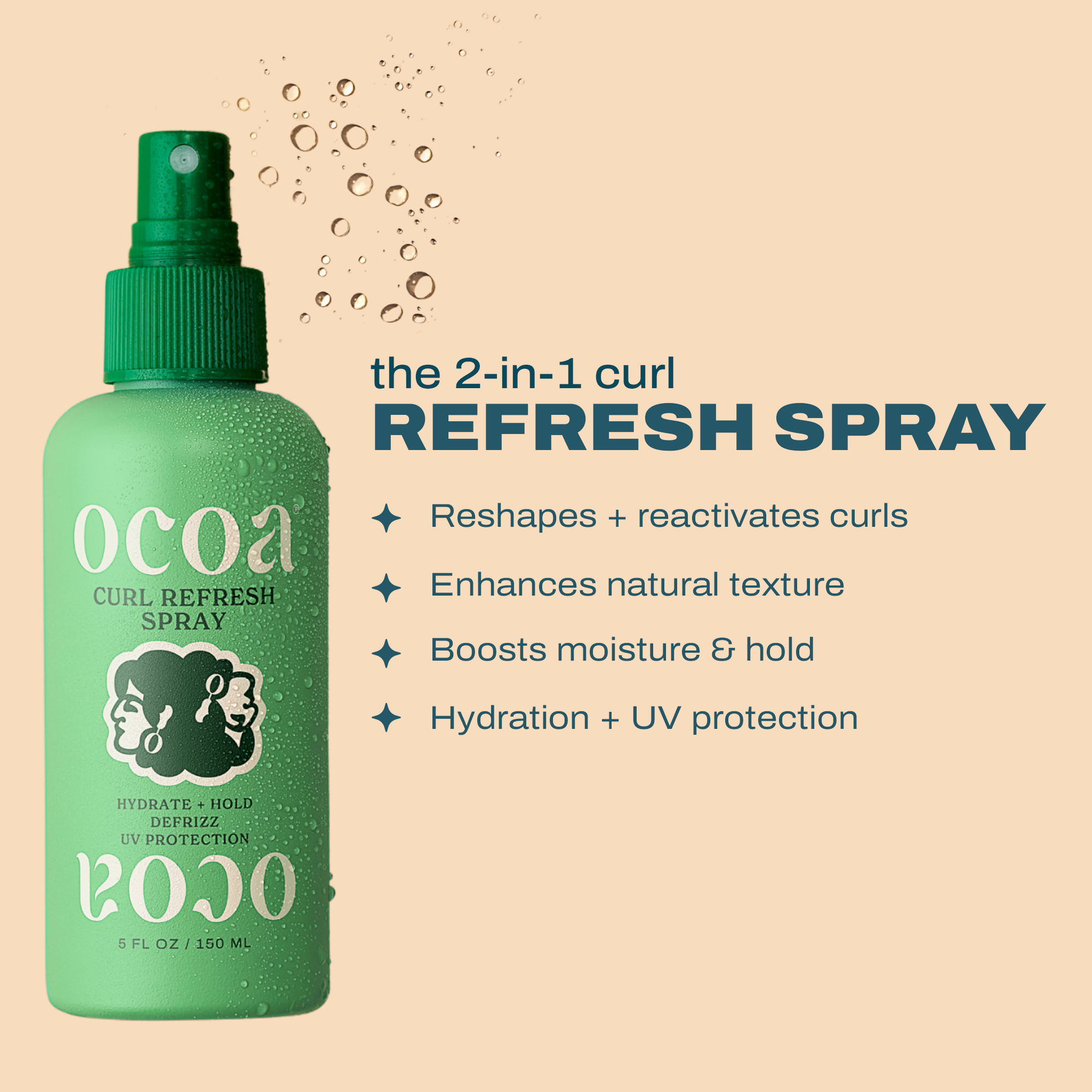 Number one curl refresher spray for high porosity hair by Ocoa Beauty