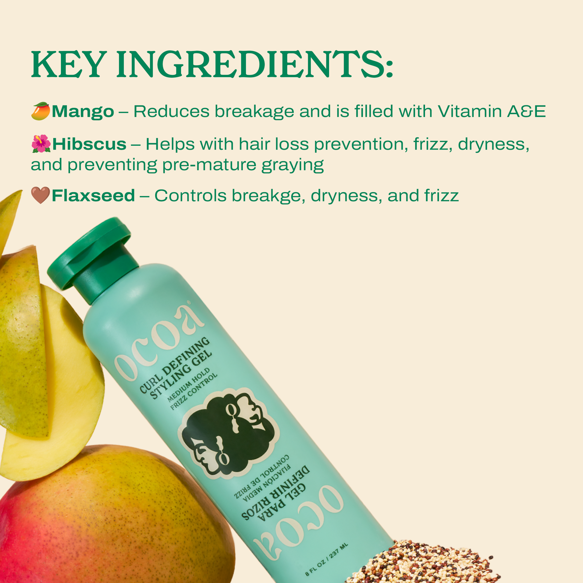 Ocoa Beauty flaxseed gel is the best at reducing breakage and helps with dryness