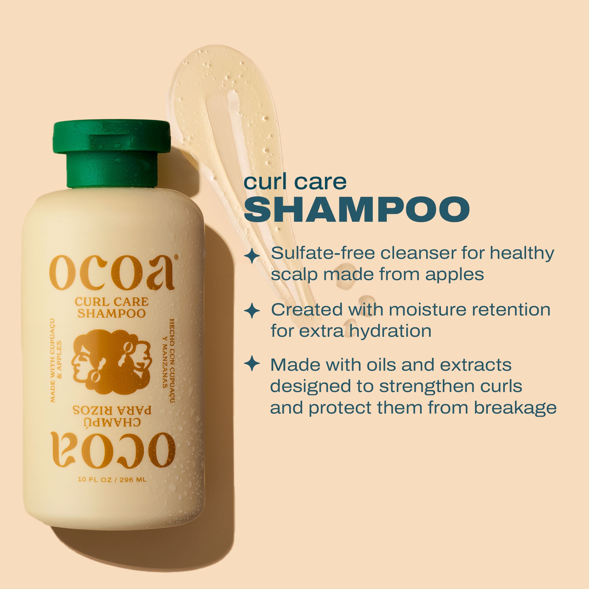 Moisture retention shampoo for all hair textures and patterns by Ocoa Beauty 