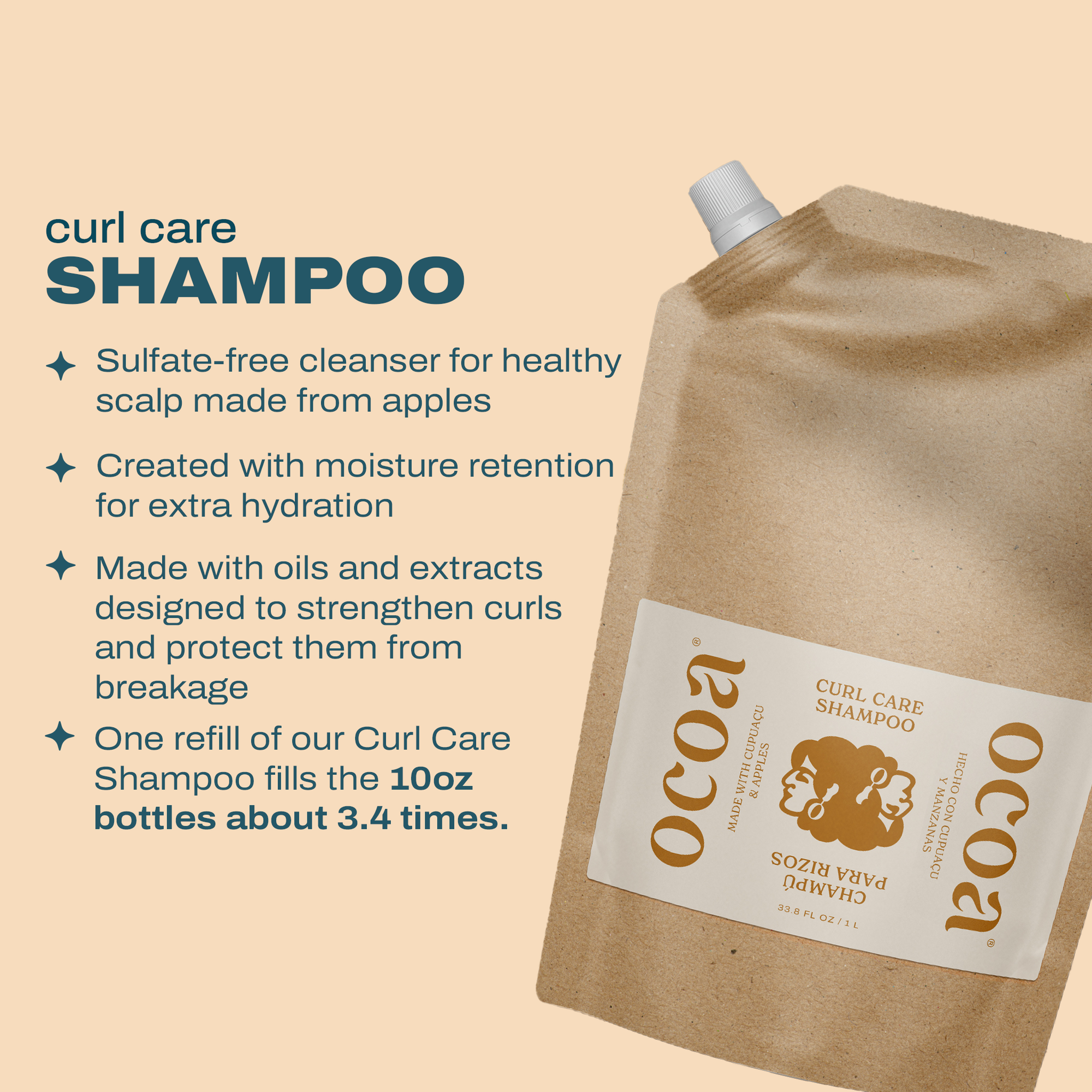 The best coconut oil free shampoo for curly wavy textured hair by Ocoa Beauty 
